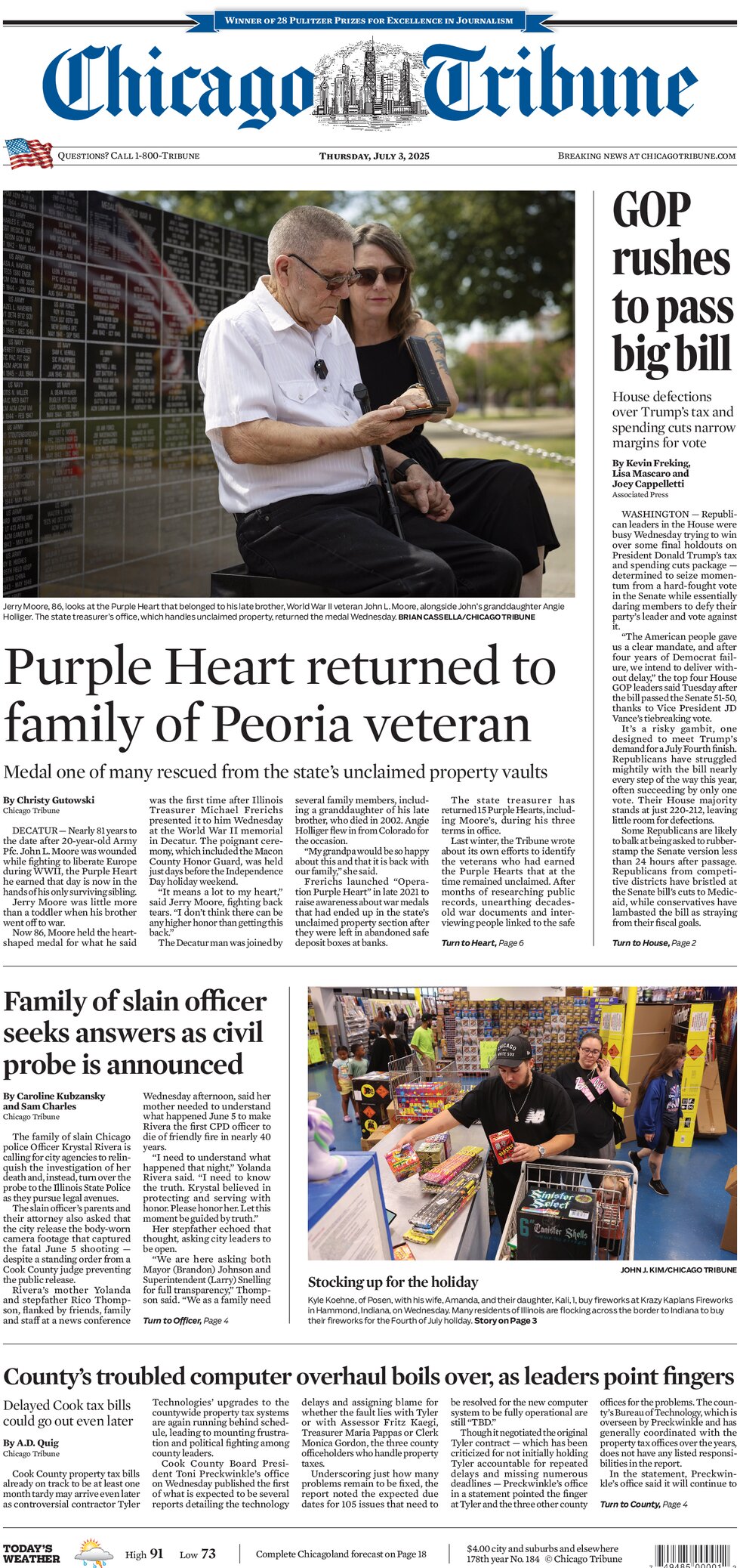 Chicago Tribune - Cover - 07/03/2025