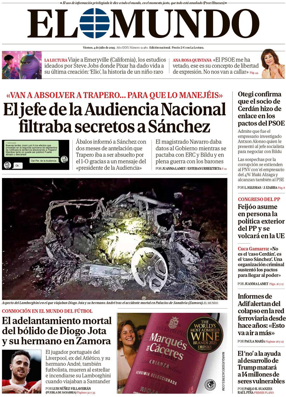 El Mundo - Front Page - 07/04/2025