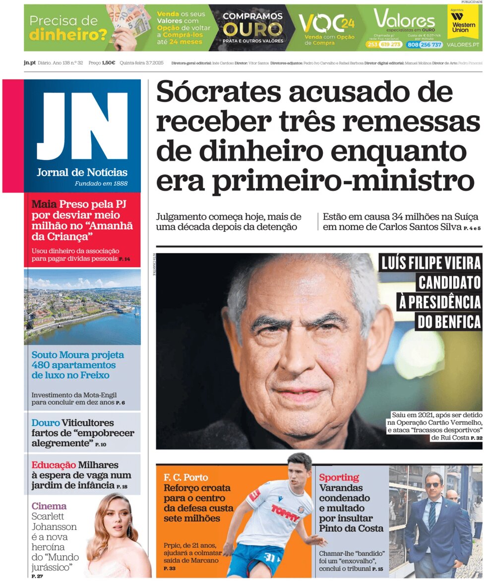 Jornal de Notícias - Front Page - 07/03/2025