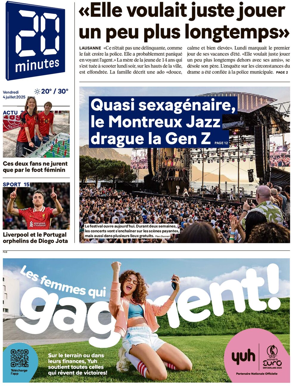 20 Minutes - Front Page - 07/04/2025