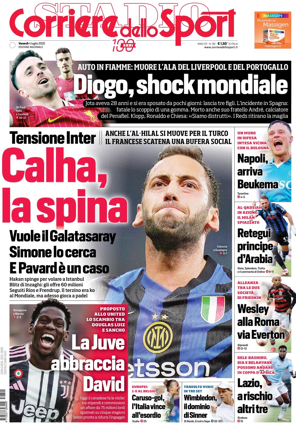 Corriere dello Sport - Front Page - 07/04/2025