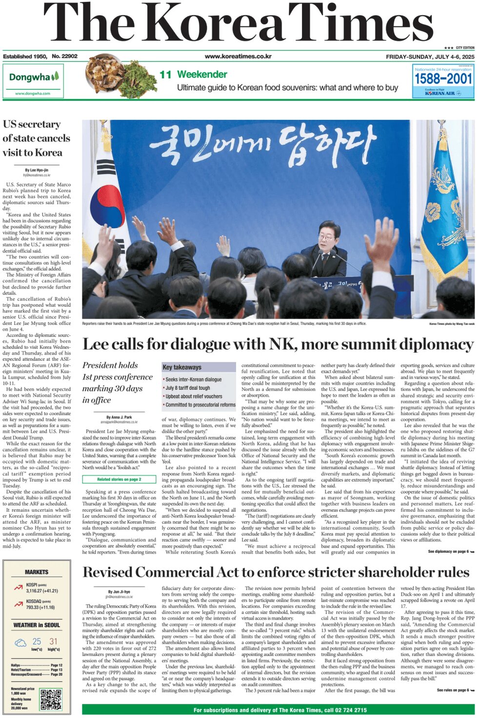 The Korea Times - Front Page - 07/06/2025