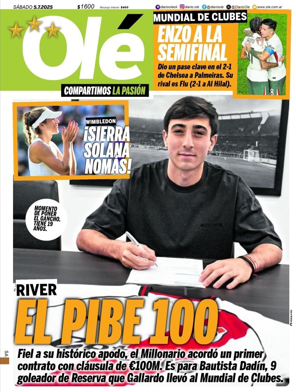 Olé - Front Page - 07/05/2025
