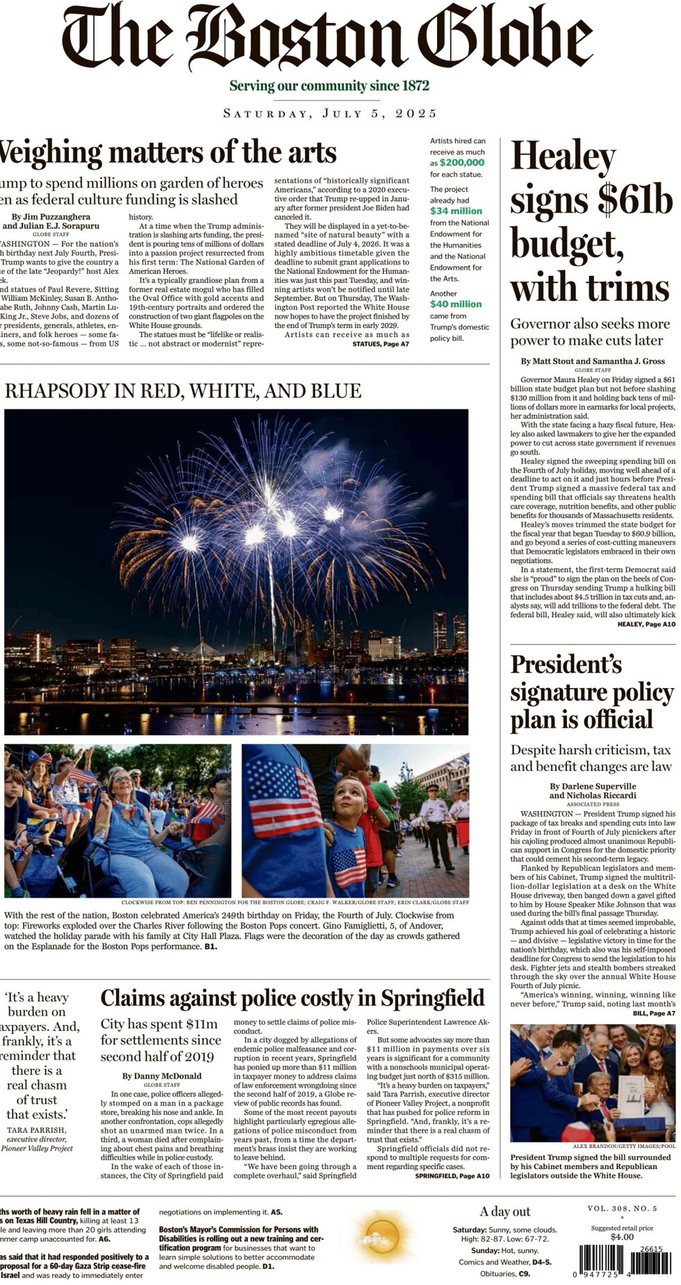 The Boston Globe - Cover - 07/05/2025
