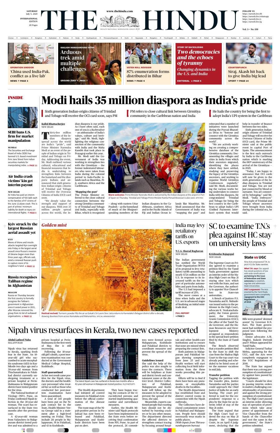 The Hindu - Front Page - 07/05/2025