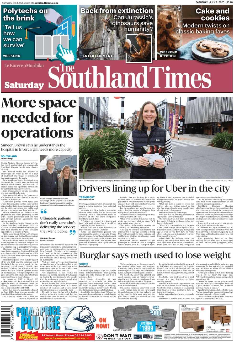 The Southland Times - Front Page - 07/05/2025