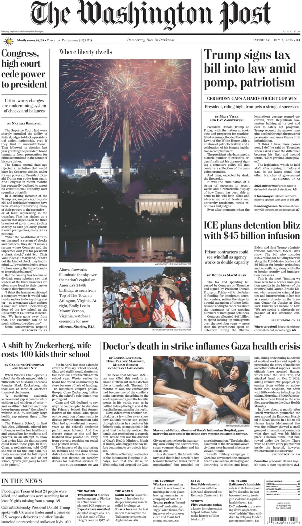 The Washington Post - Cover - 07/05/2025