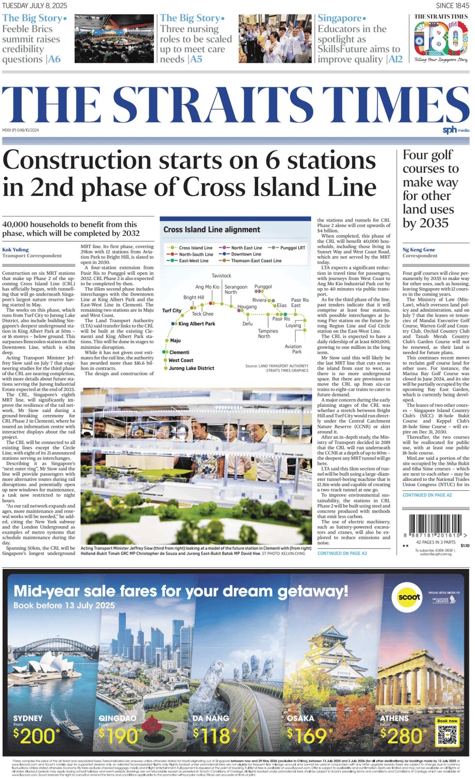 The Straits Times - Front Page - 07/08/2025