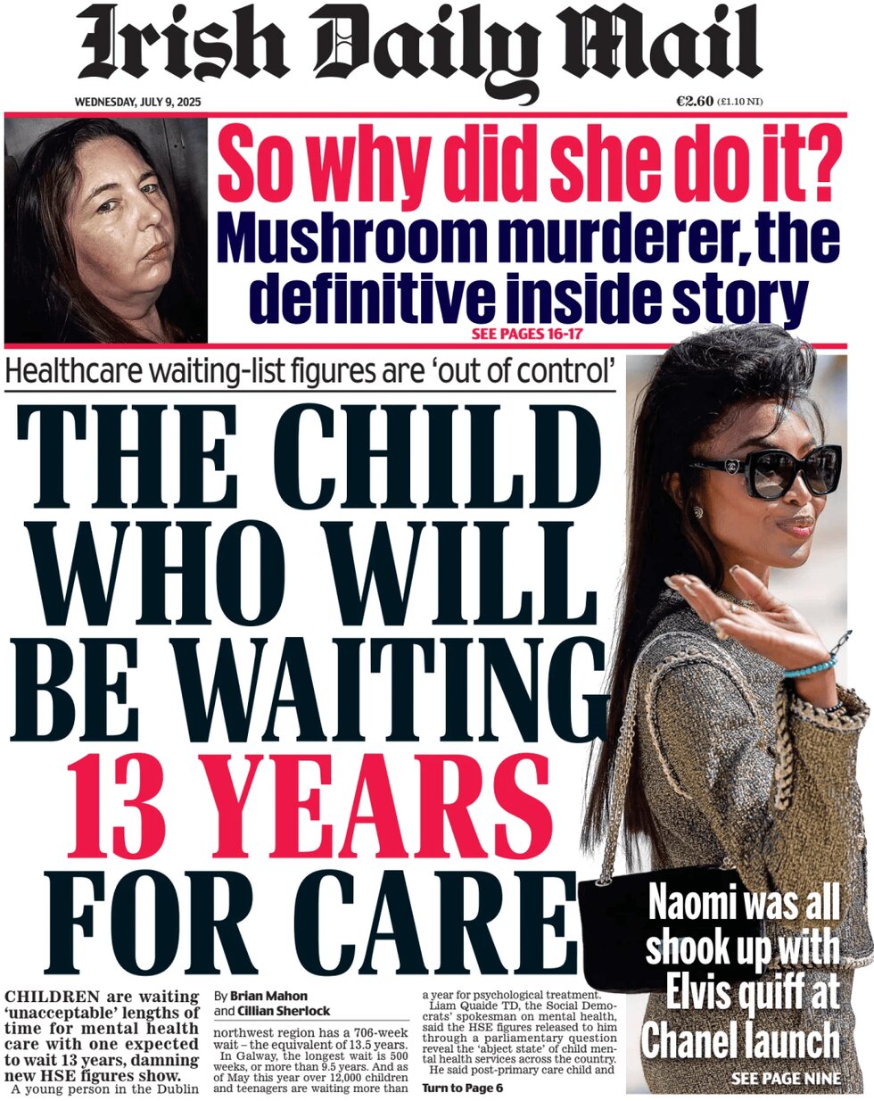 Irish Daily Mail - Front Page - 07/09/2025