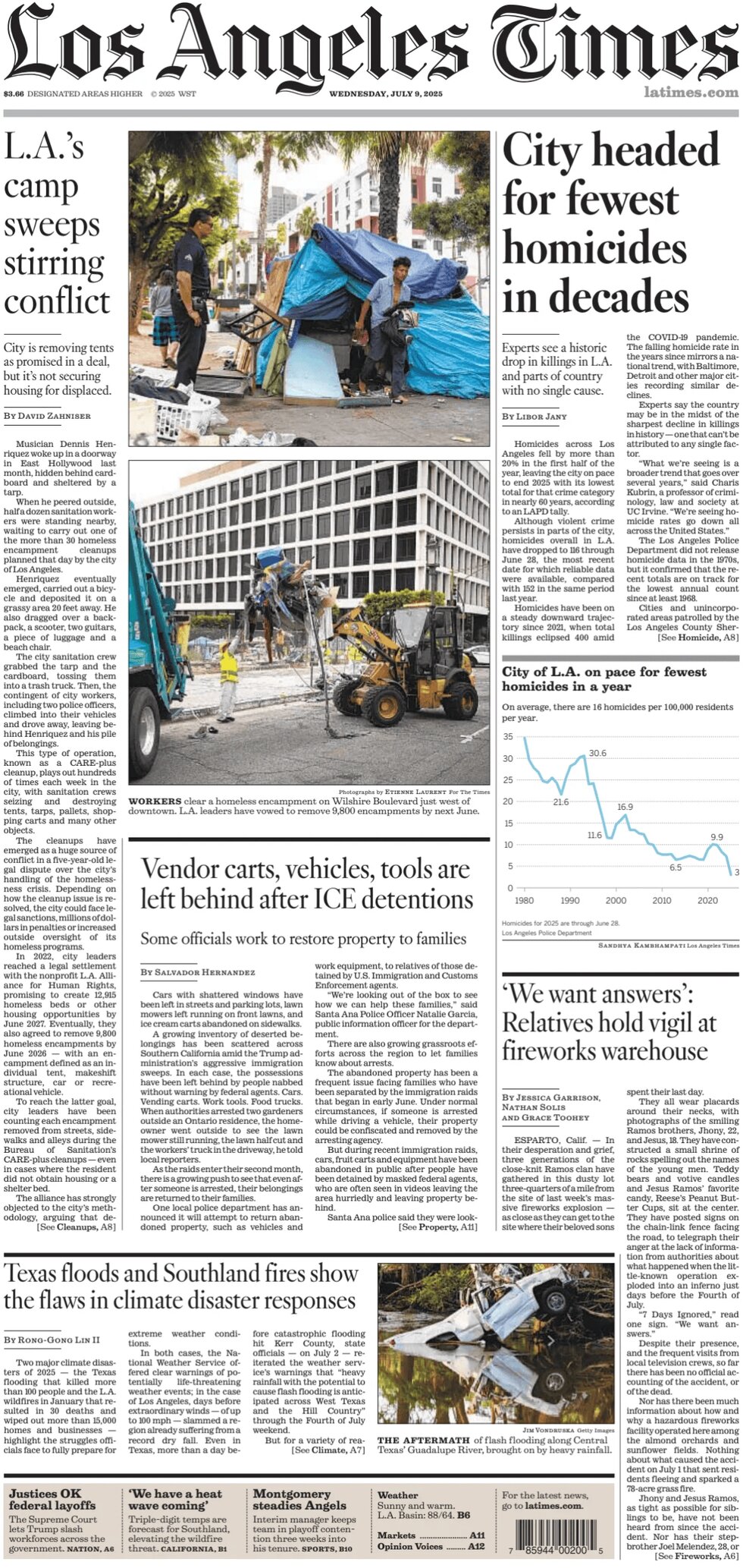Los Angeles Times - Cover - 07/09/2025