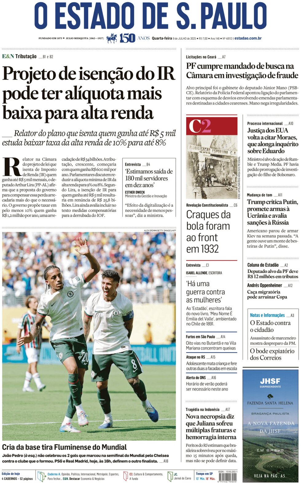 O Estado de S. Paulo - Front Page - 07/09/2025