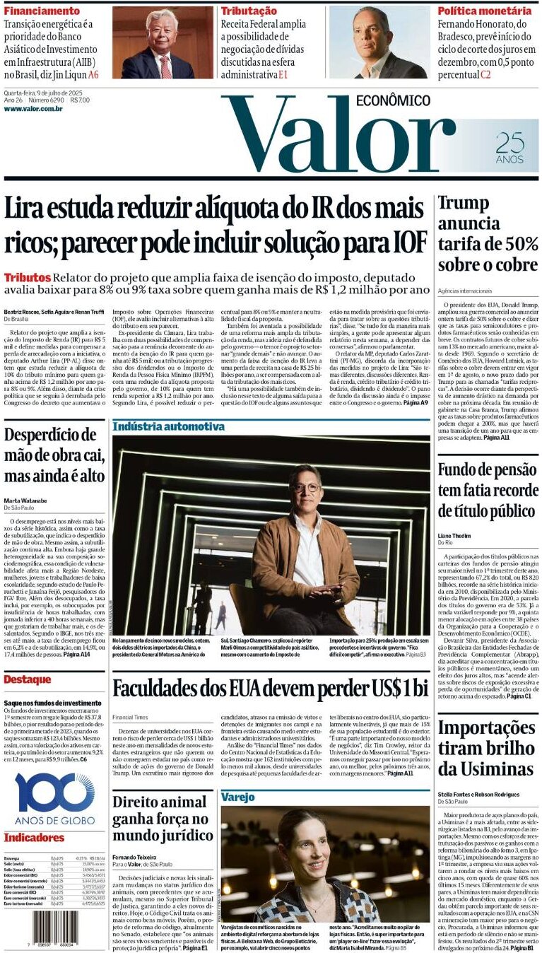 Valor Econômico - Front Page - 07/10/2025