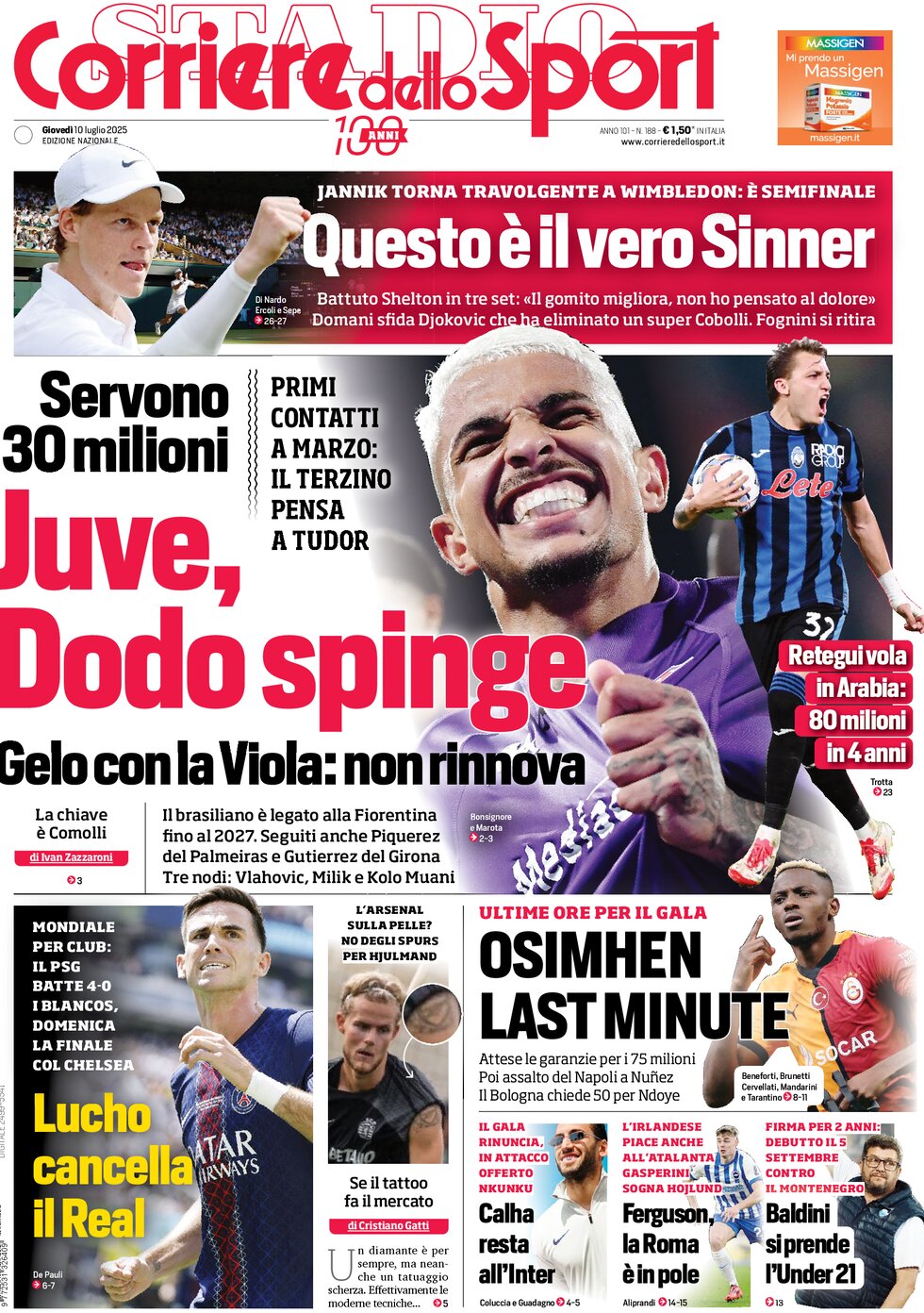 Corriere dello Sport - Front Page - 07/10/2025