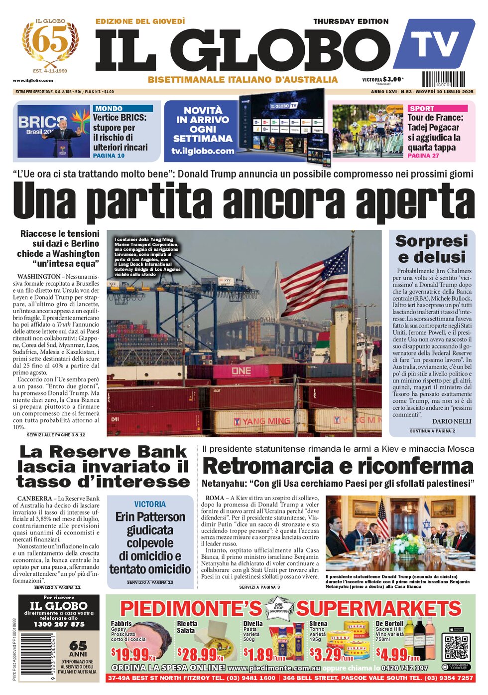 Il Globo - Cover - 07/10/2025
