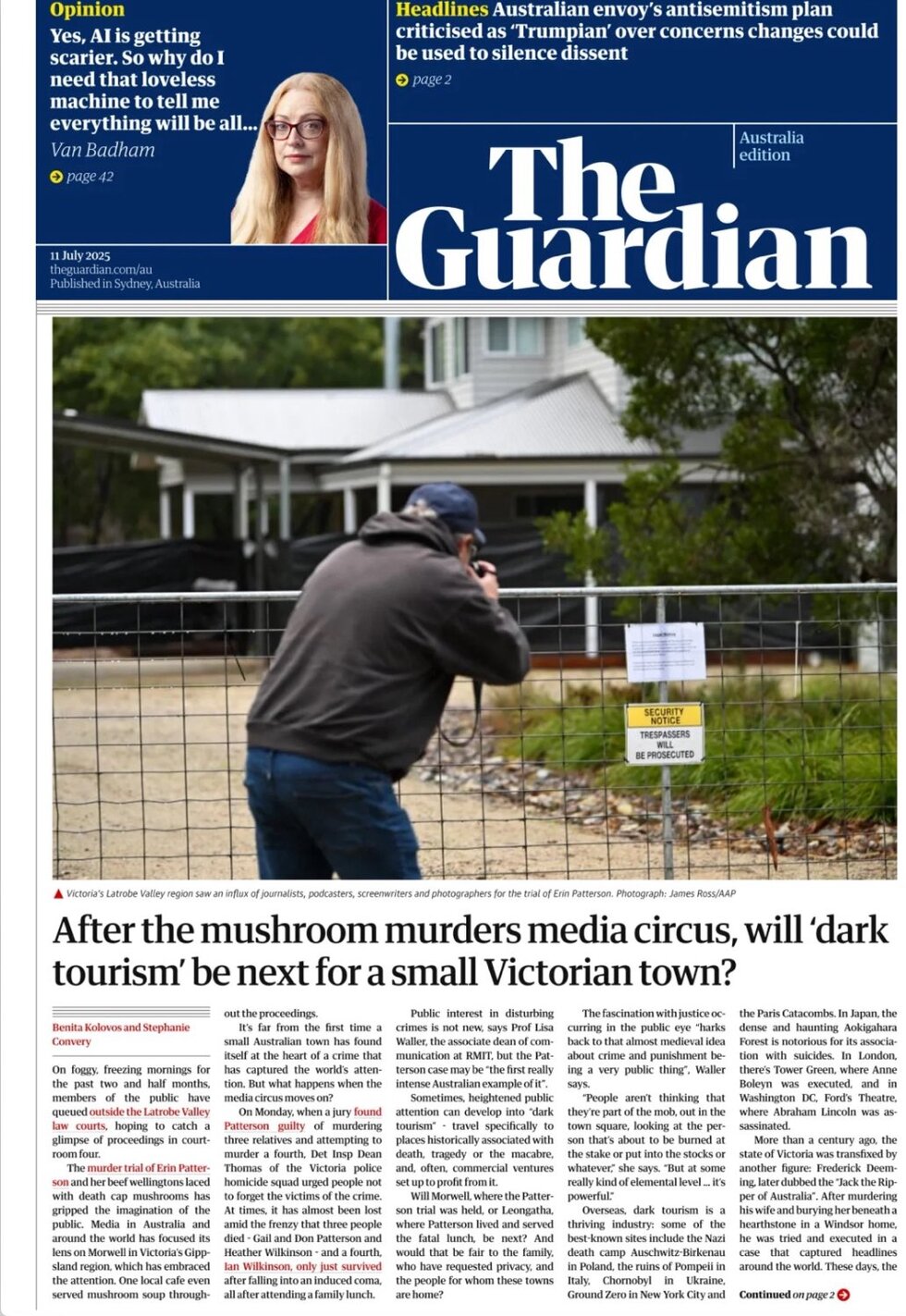 The Guardian Australia - Front Page - 07/11/2025