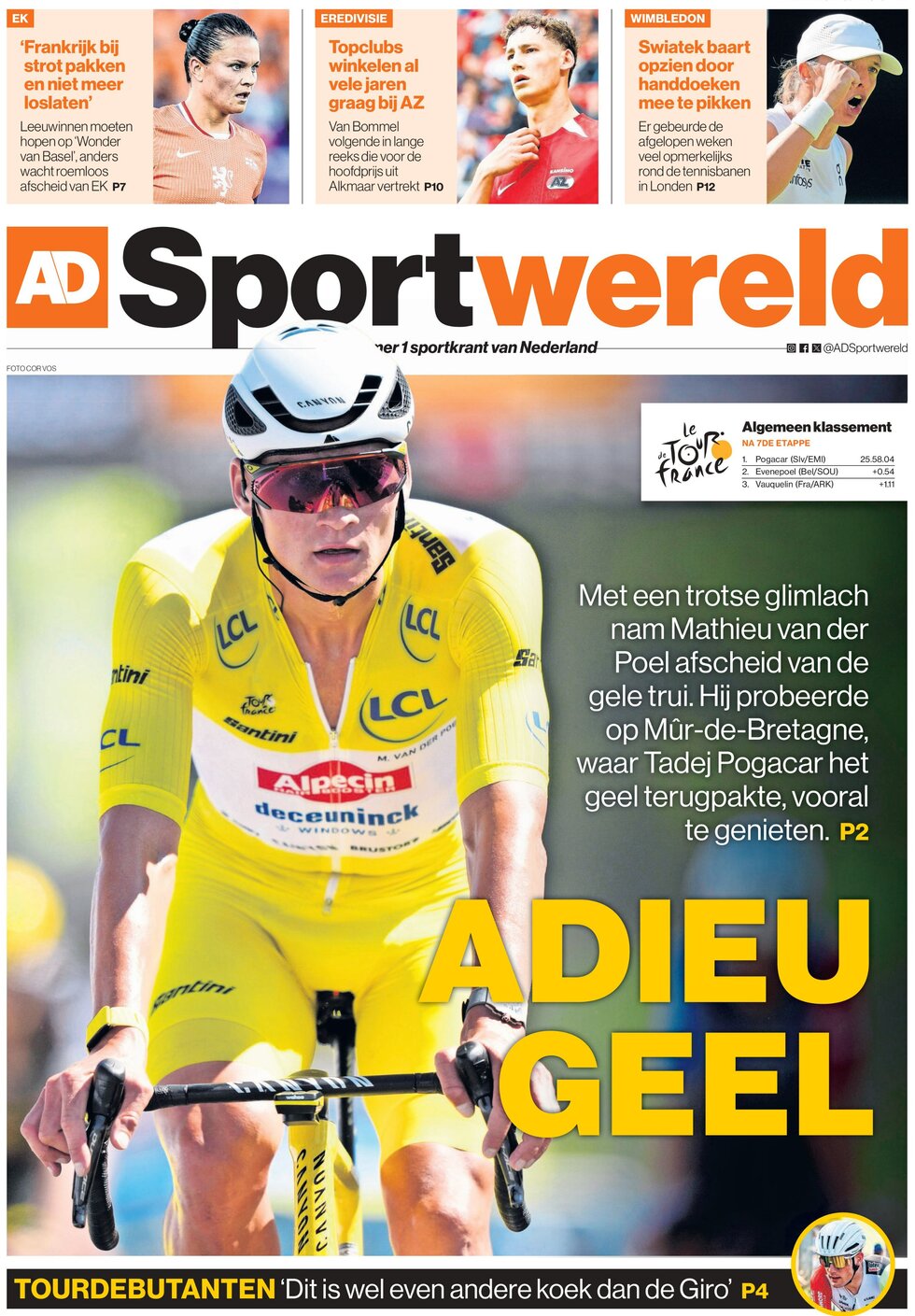 AD Sportwereld - Front Page - 07/12/2025