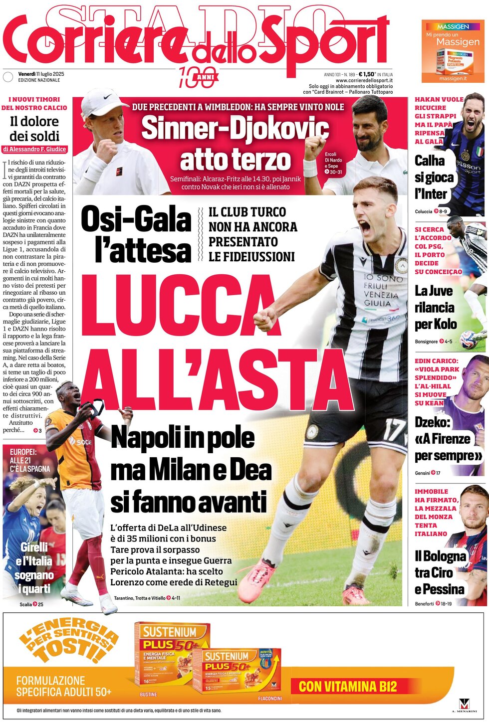Corriere dello Sport - Front Page - 07/11/2025