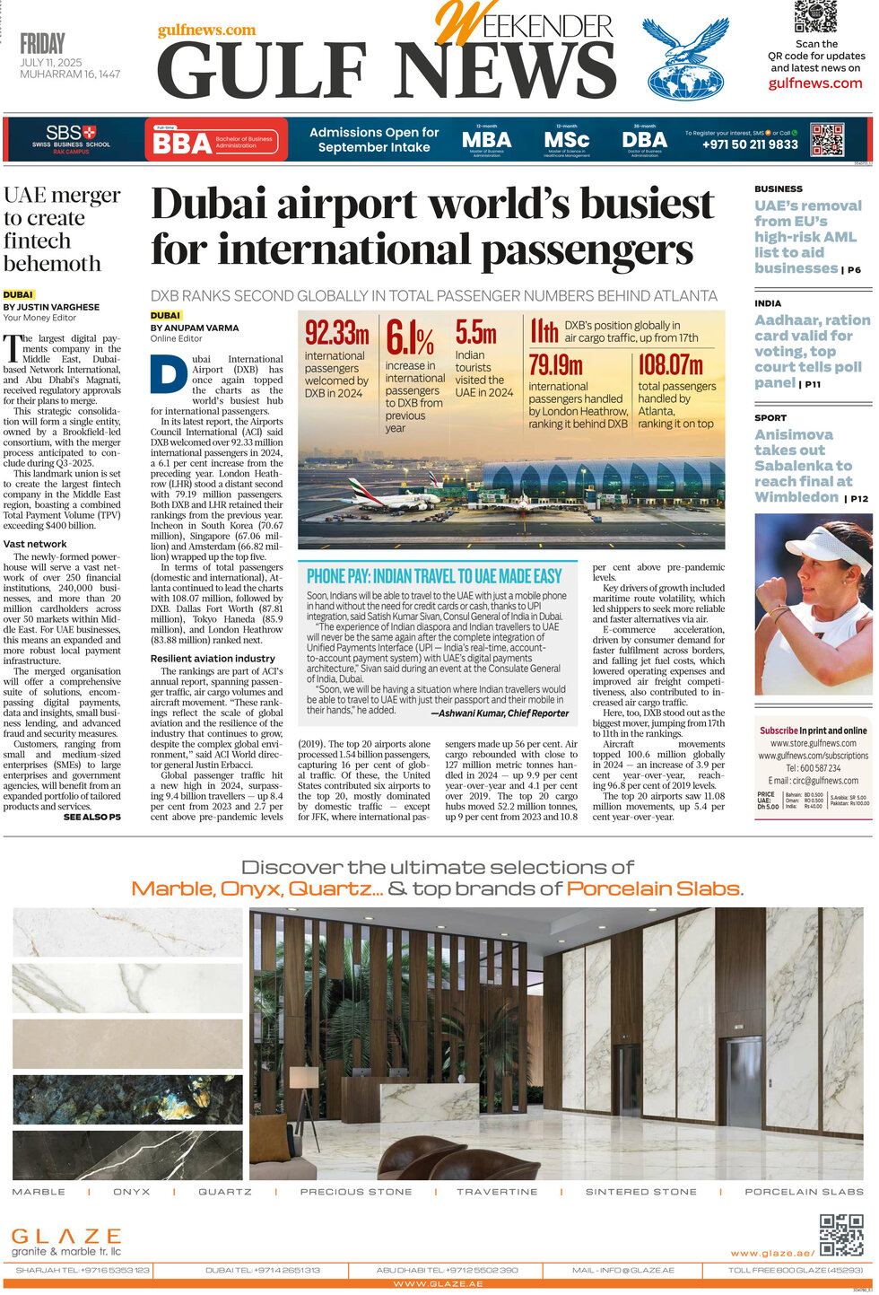 Gulf News - Front Page - 07/13/2025