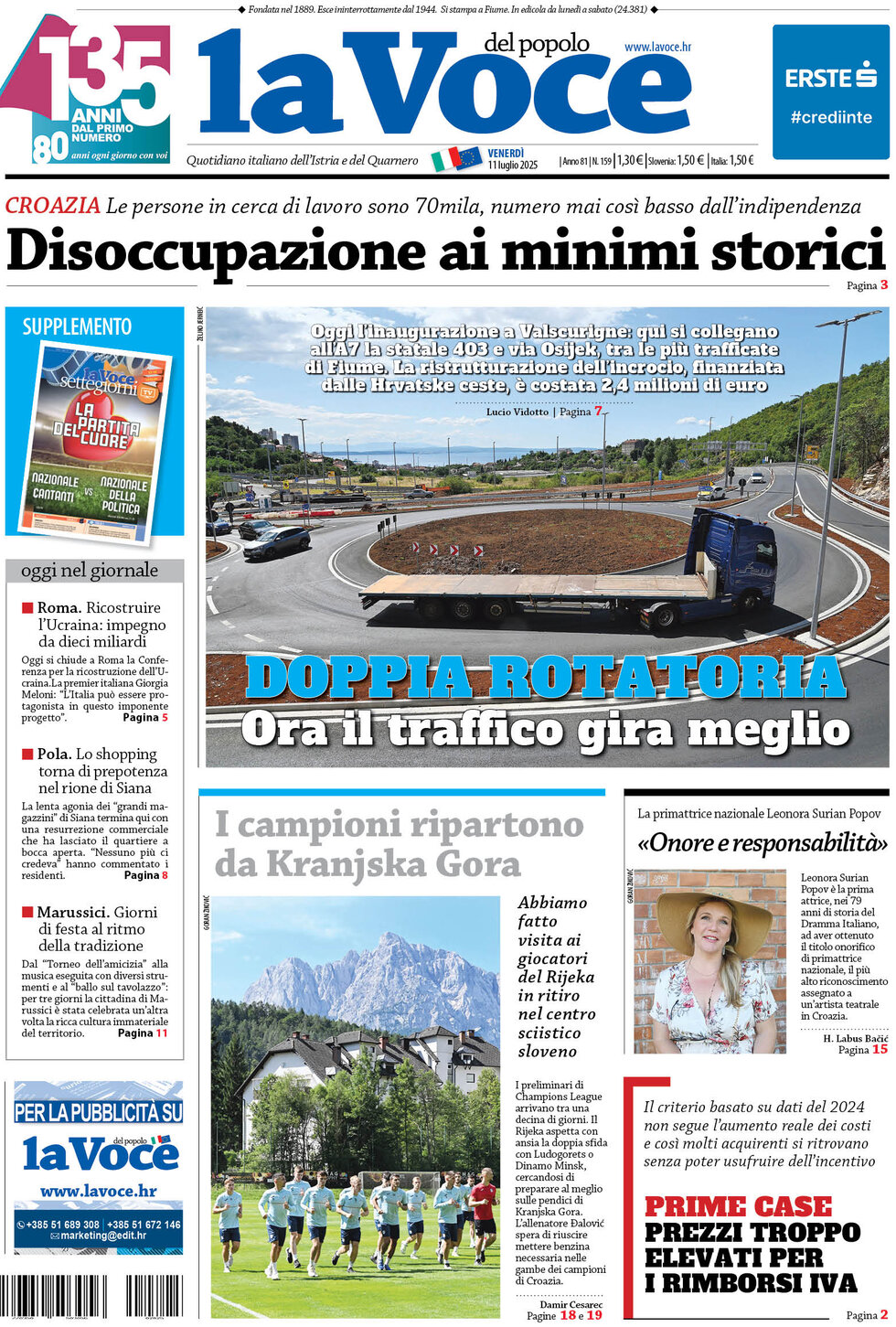 La Voce del popolo - Front Page - 07/11/2025