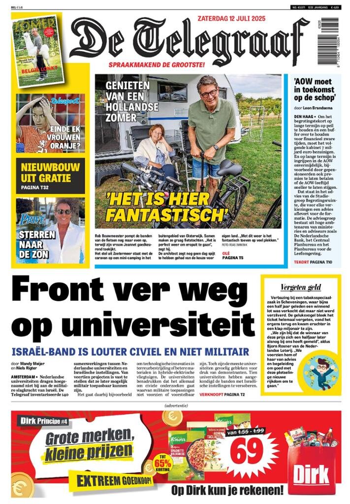 De Telegraaf - Front Page - 07/12/2025