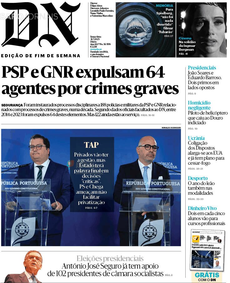 Diário de Notícias - Front Page - 07/12/2025
