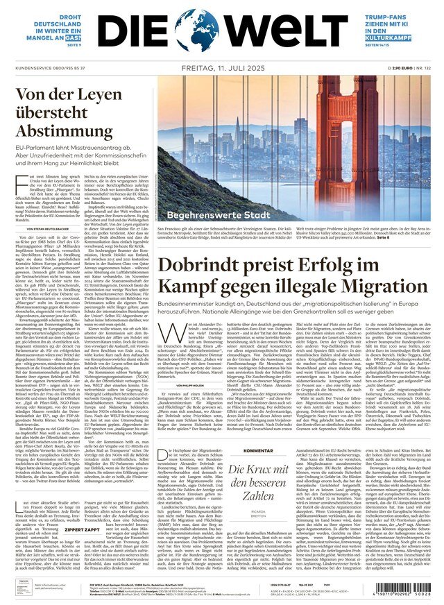 Die Welt - Front Page - 07/12/2025