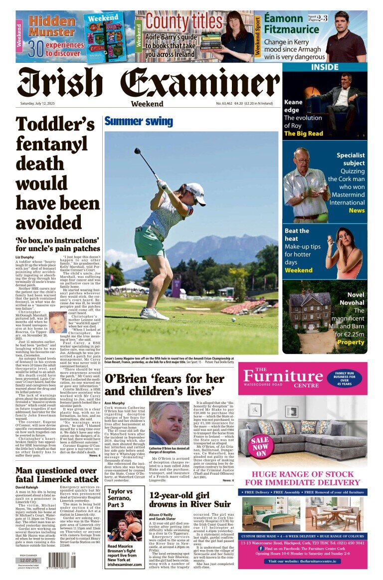 Irish Examiner - Front Page - 07/13/2025