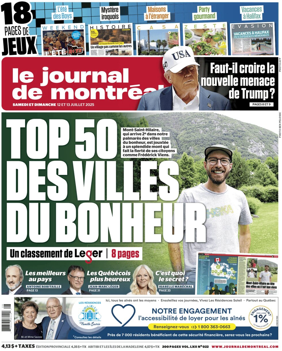 Le Journal de Montréal - Front Page - 07/12/2025