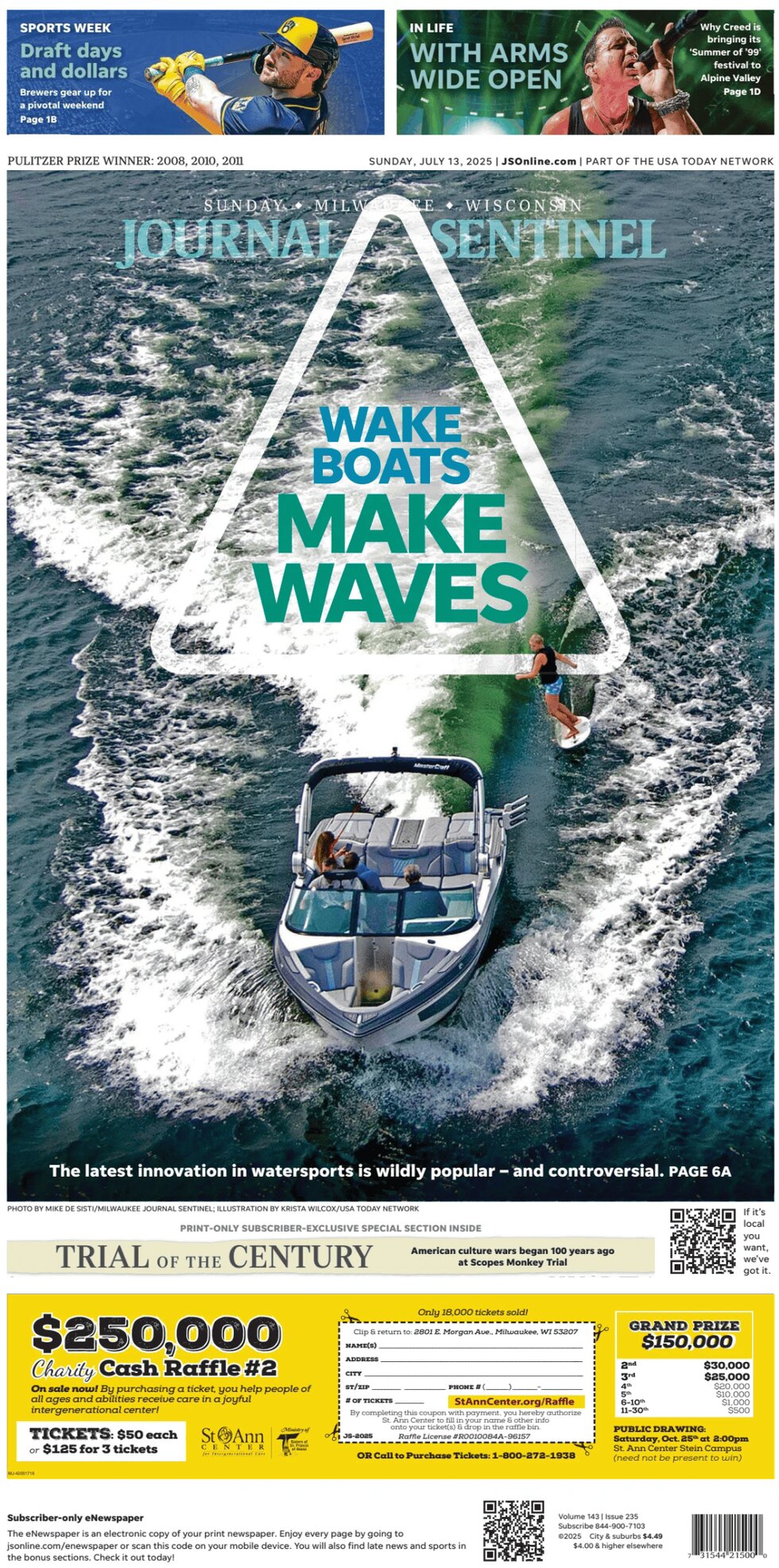 Milwaukee Journal Sentinel - Cover - 07/13/2025