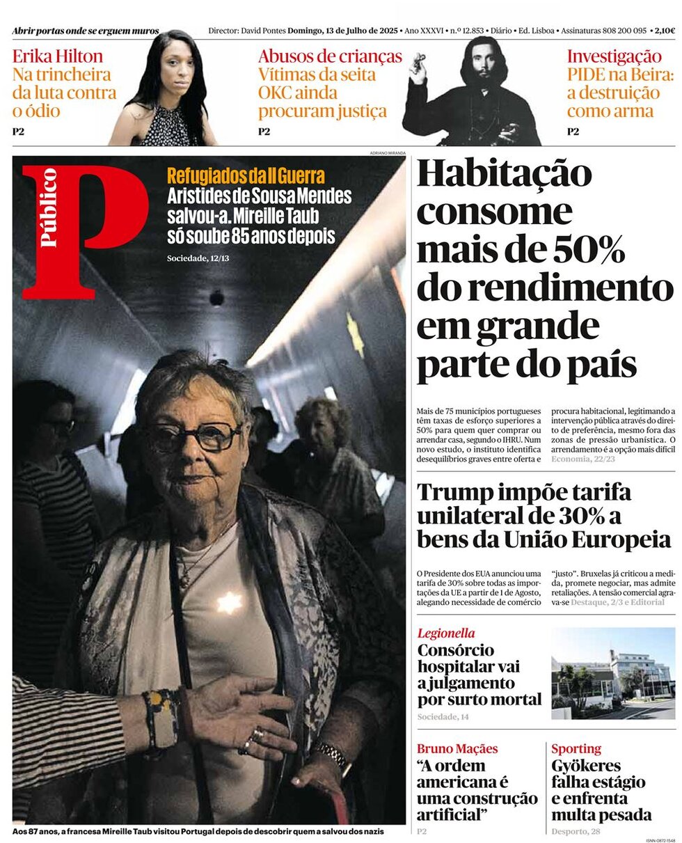Público - Front Page - 07/13/2025