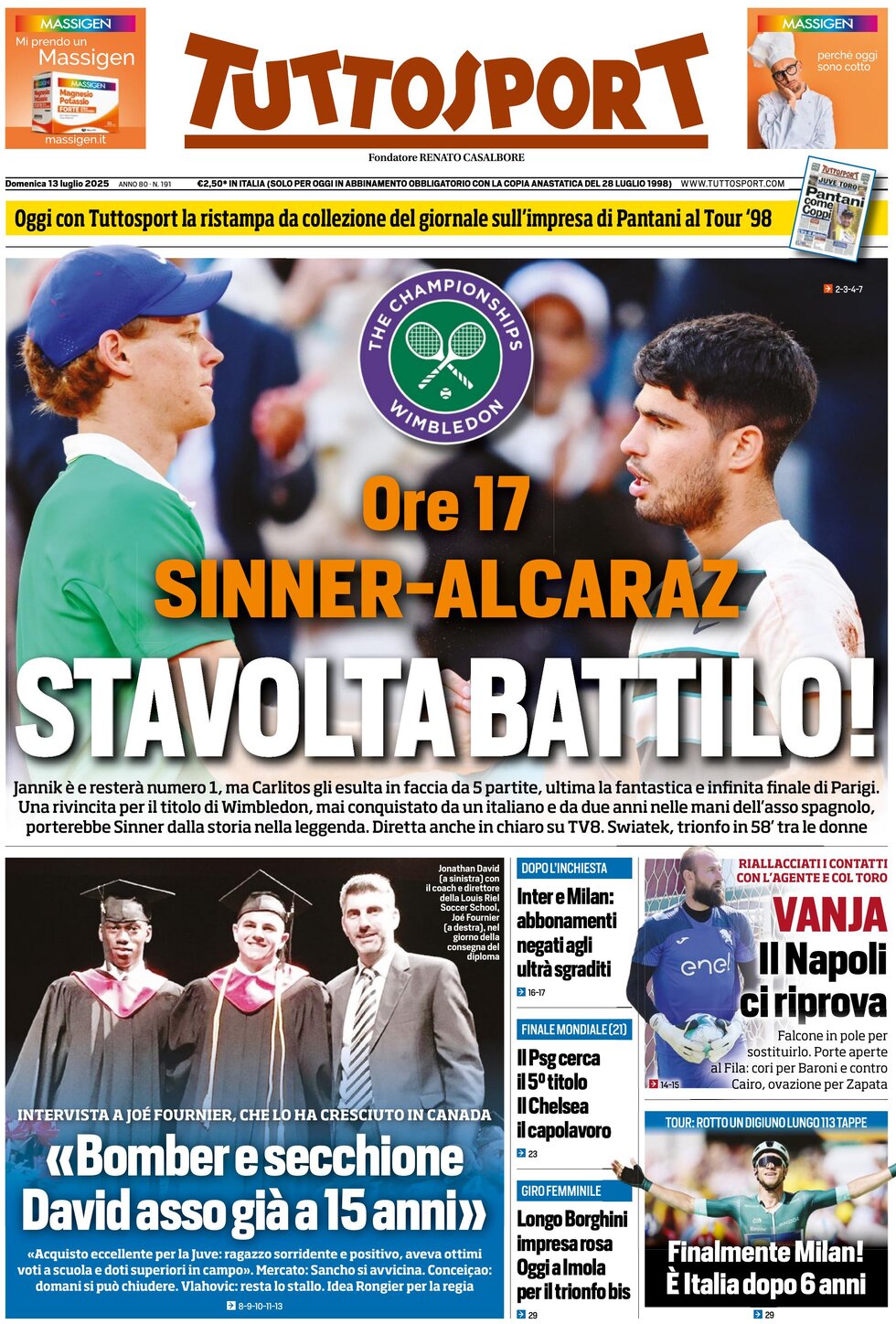 Tuttosport - Front Page - 07/13/2025
