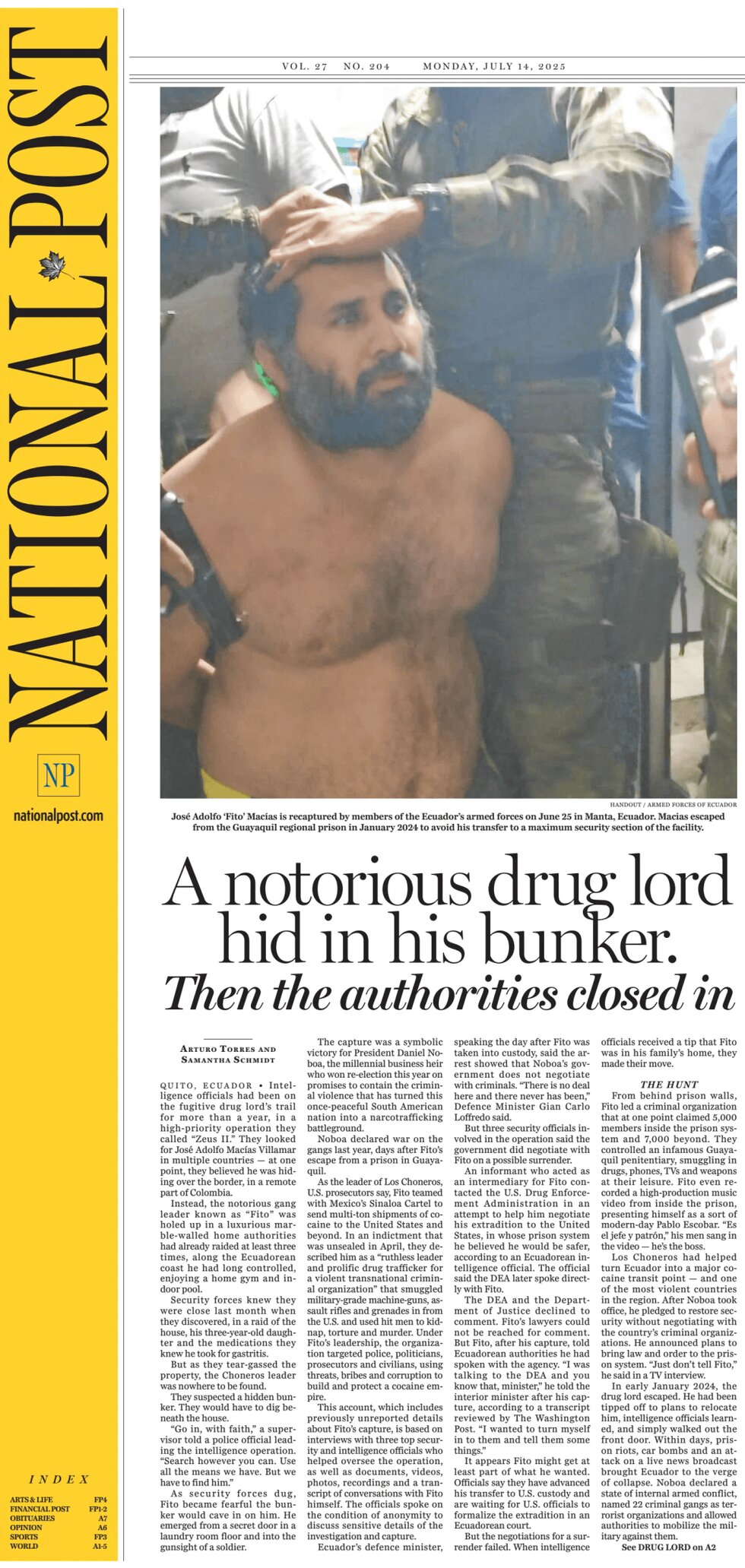 National Post (The Post) - Front Page - 07/14/2025