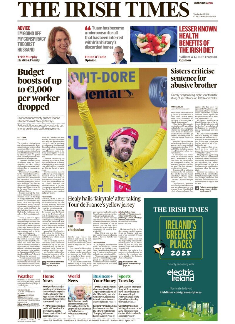 The Irish Times Today s Front Page 15 07 2025 the-irish-times-today-s-front-page-15-07-2025