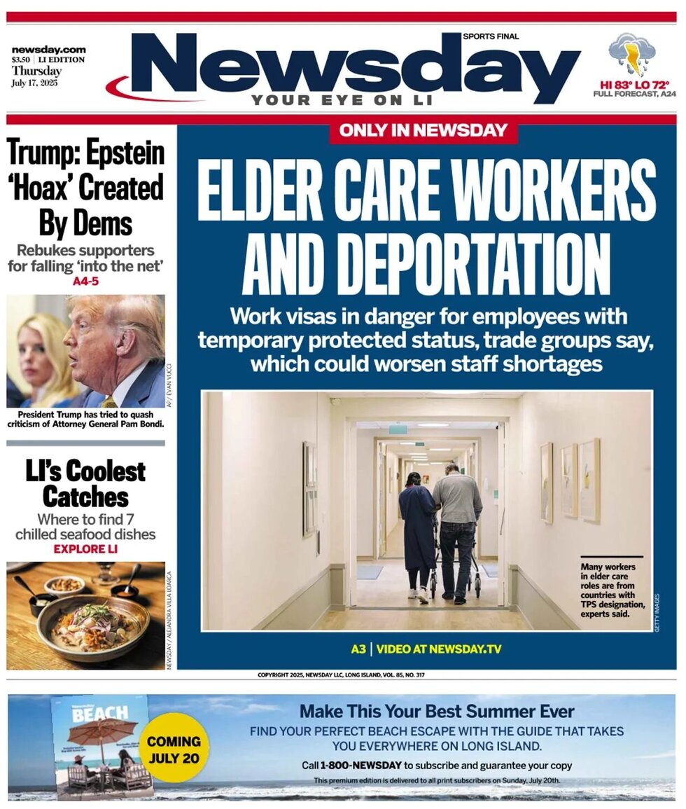 Newsday - Cover - 07/17/2025