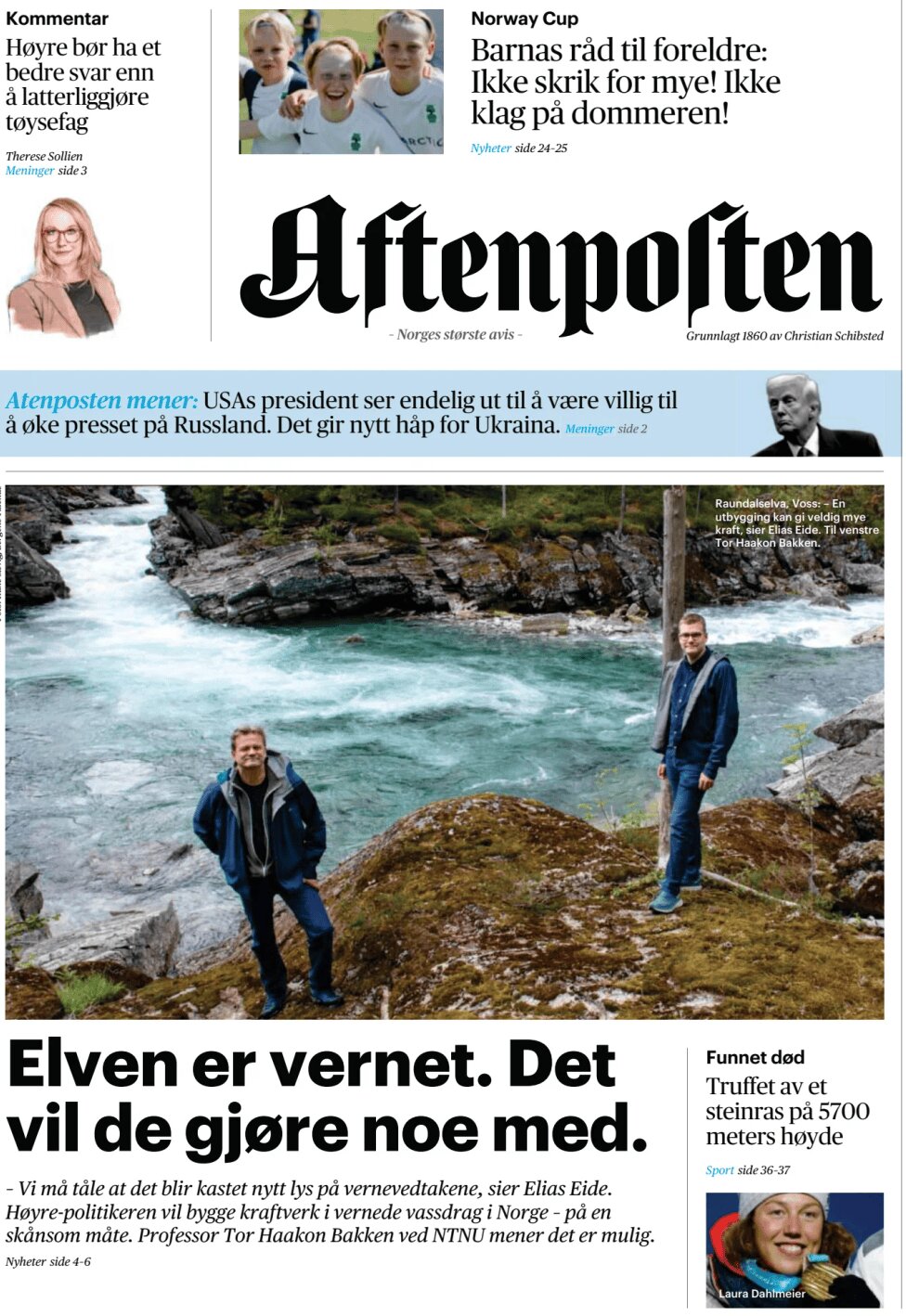 Aftenposten - Front Page - 07/31/2025