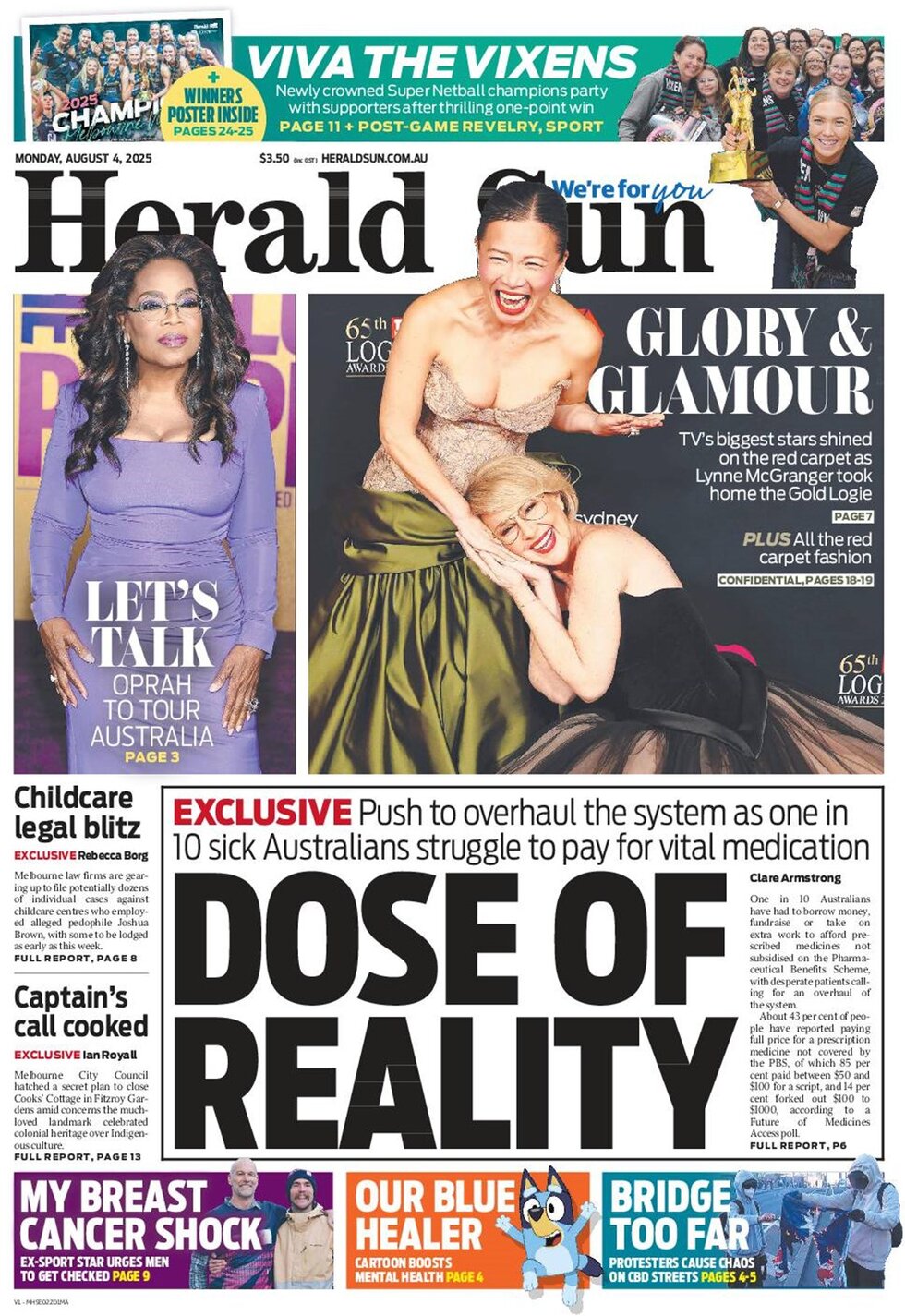 Herald Sun - Front Page - 08/04/2025