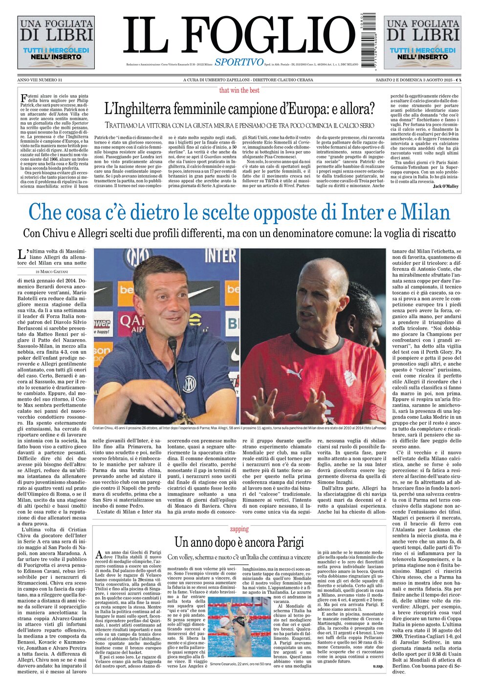 Il Foglio Sportivo - Cover - 08/03/2025