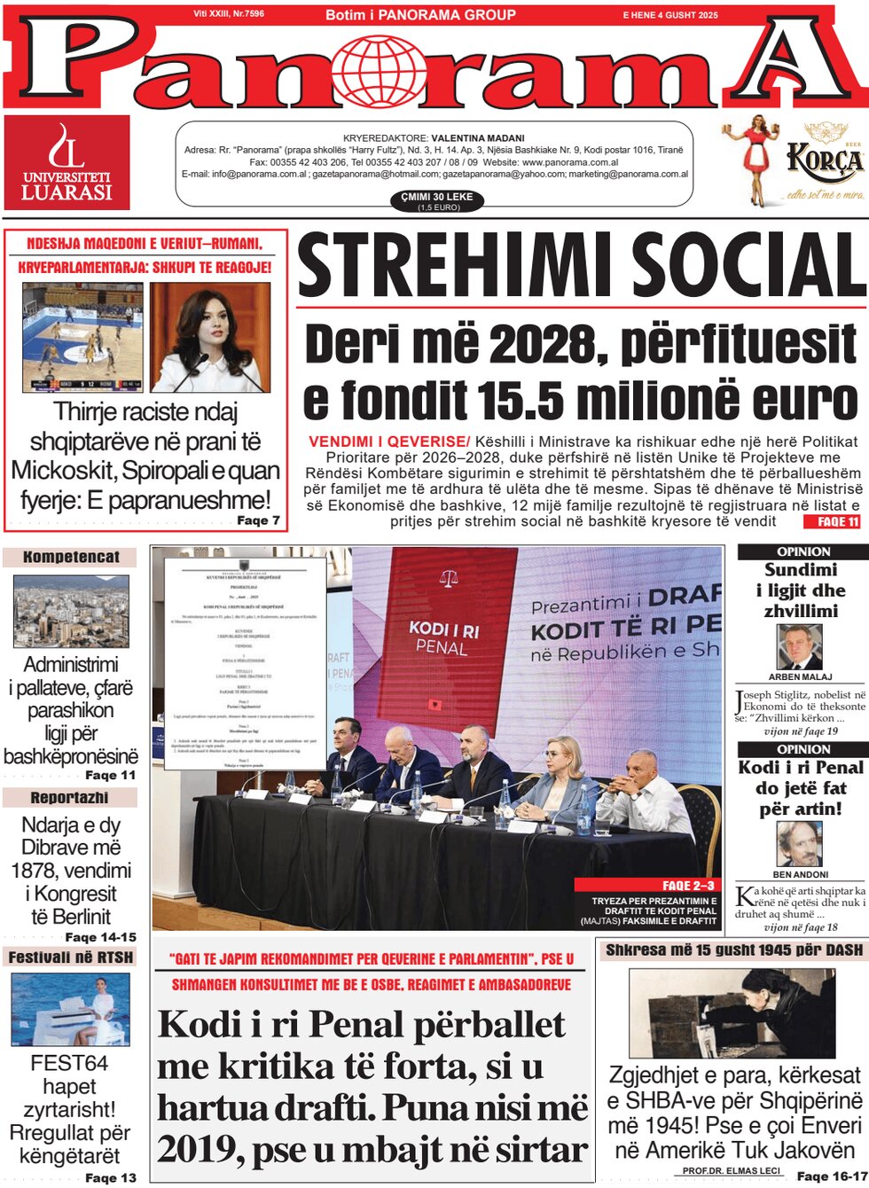 Gazeta Panorama - Front Page - 08/04/2025