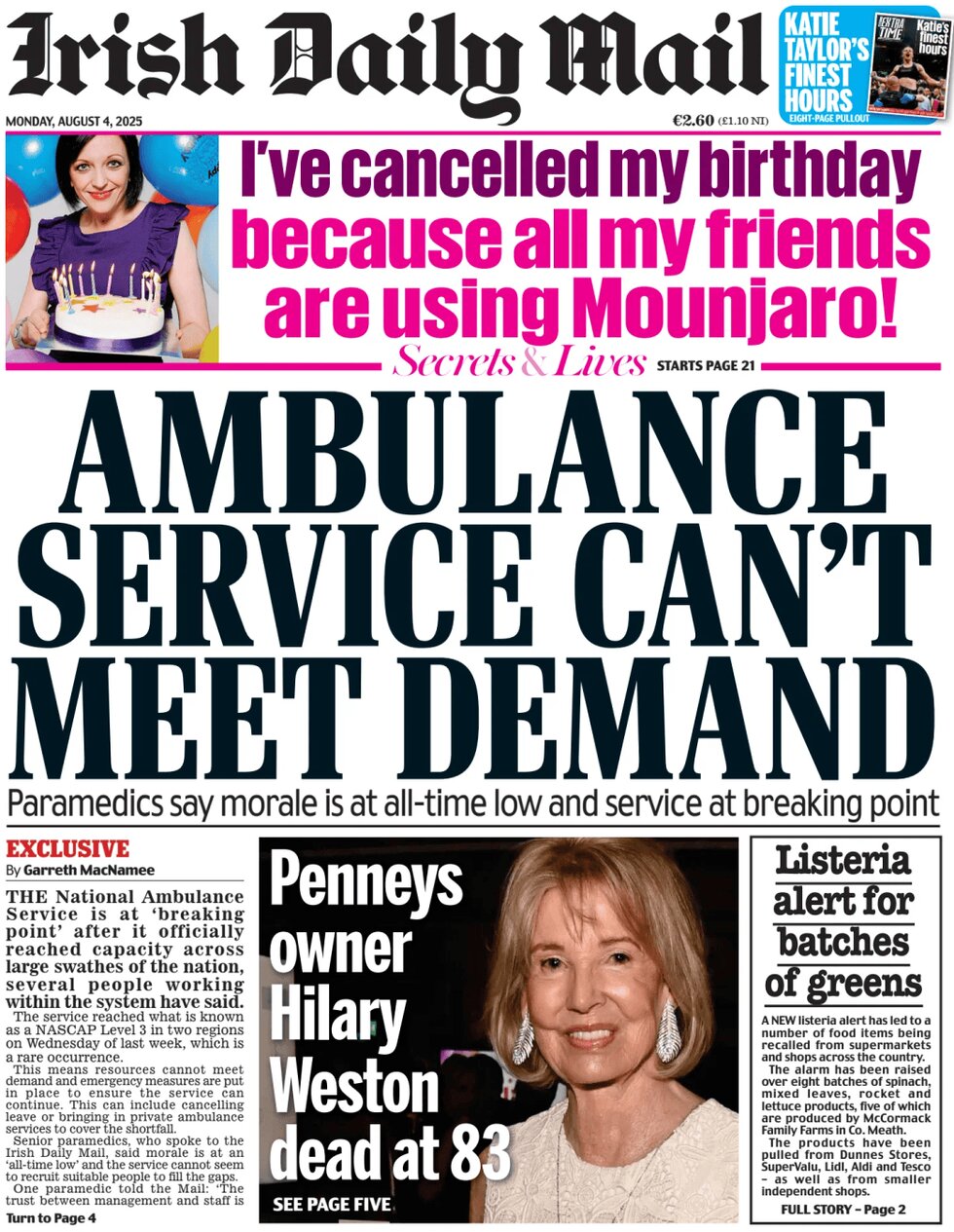 Irish Daily Mail - Front Page - 08/04/2025