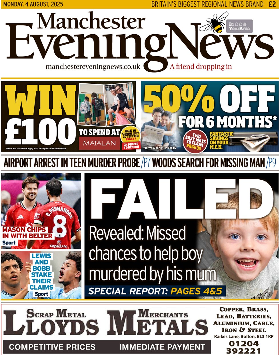 Manchester Evening News - Front Page - 08/04/2025