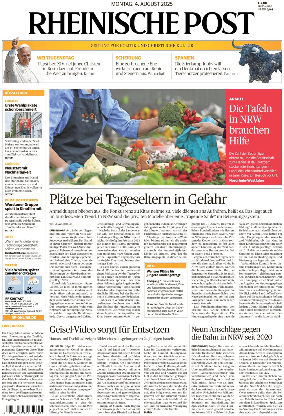 Rheinische Post - Front Page - 08/04/2025