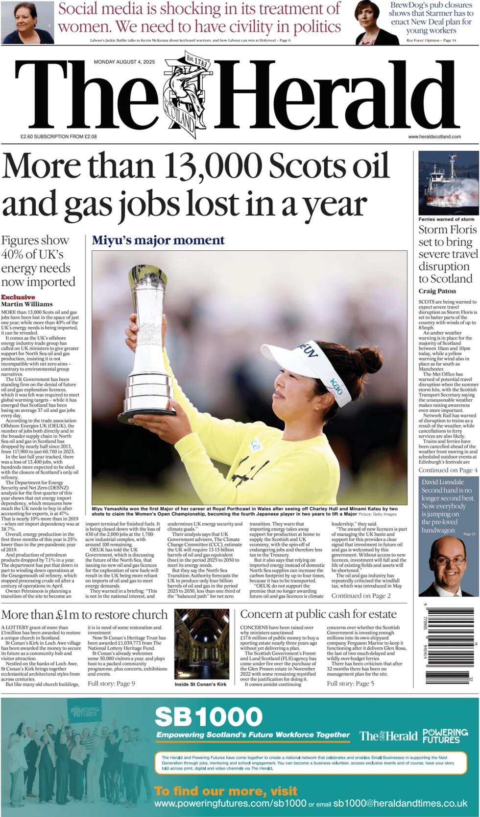 The Herald (Scotland) - Front Page - 08/04/2025