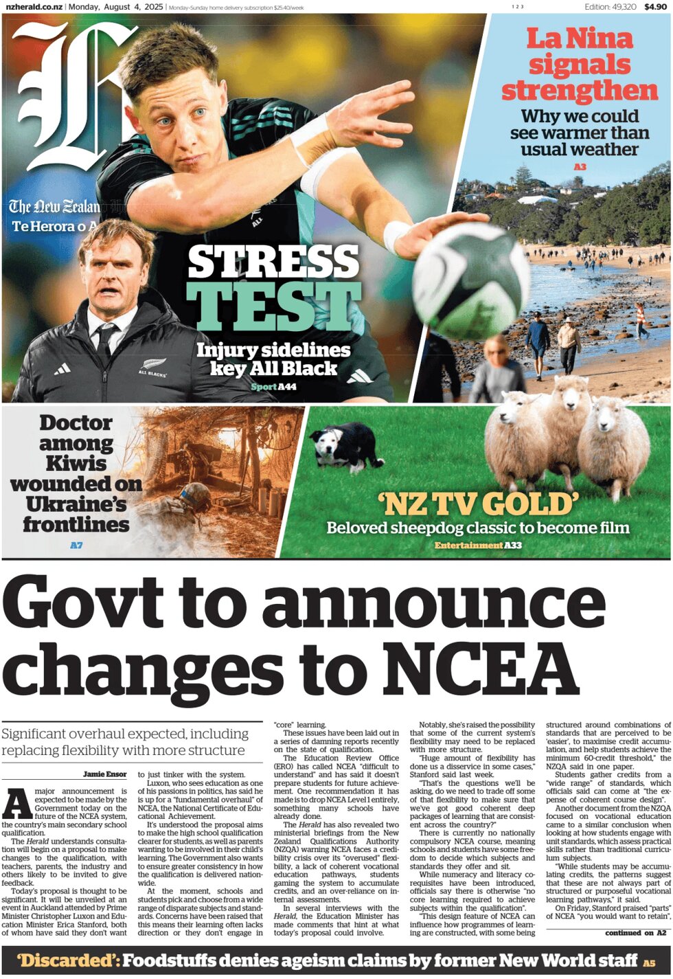 The New Zealand Herald - Front Page - 08/04/2025