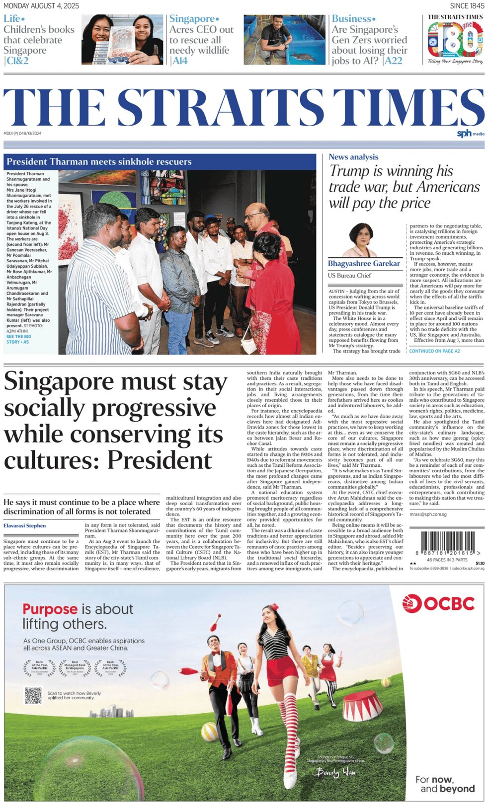 The Straits Times - Front Page - 08/04/2025