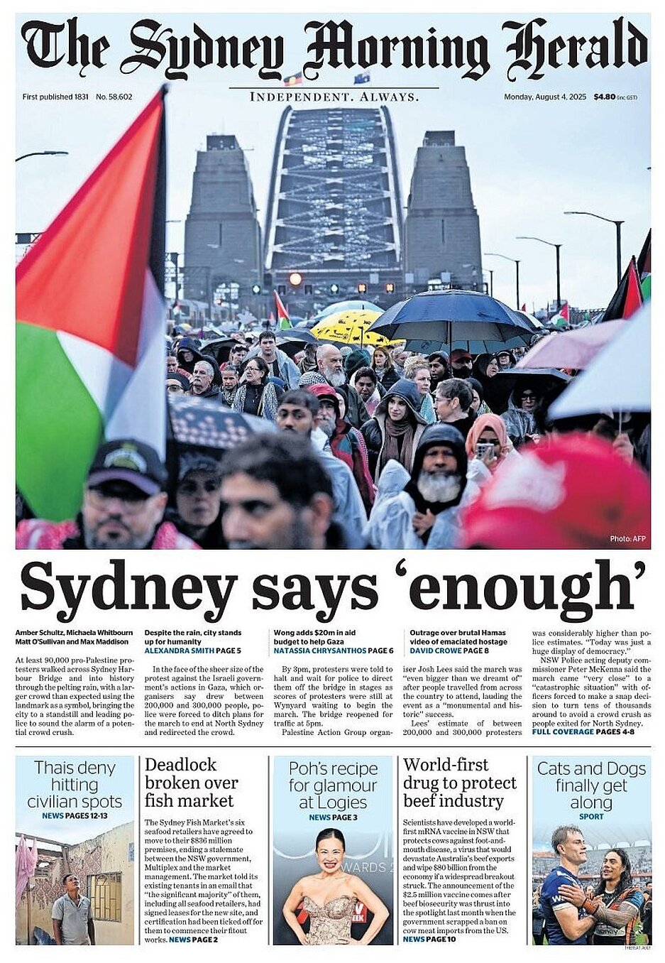 The Sydney Morning Herald - Front Page - 08/04/2025