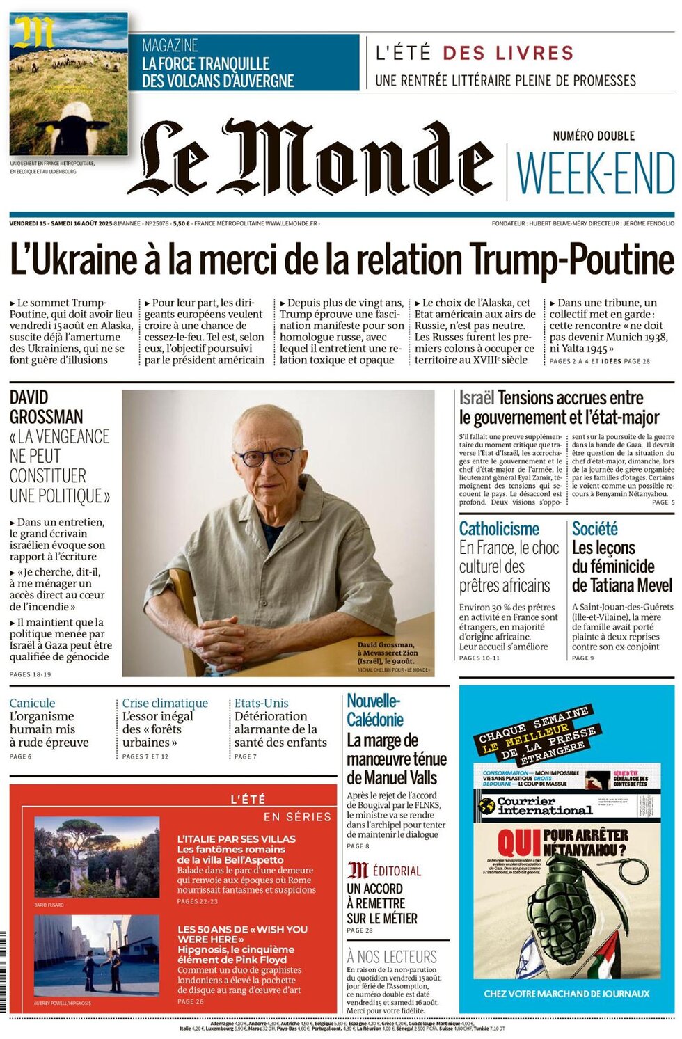Le Monde - Front Page - 08/16/2025