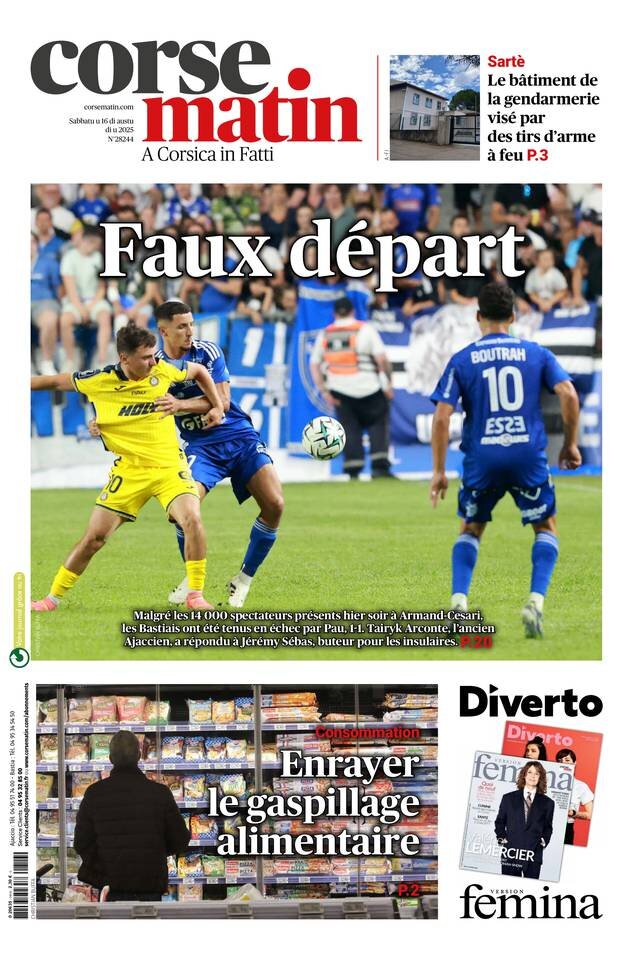 Corse-Matin - Front Page - 08/16/2025