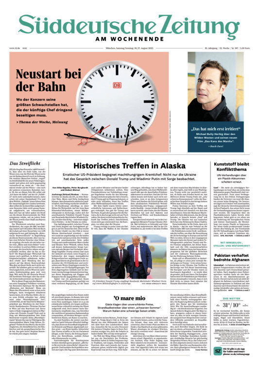 Süddeutsche Zeitung - Front Page - 08/16/2025