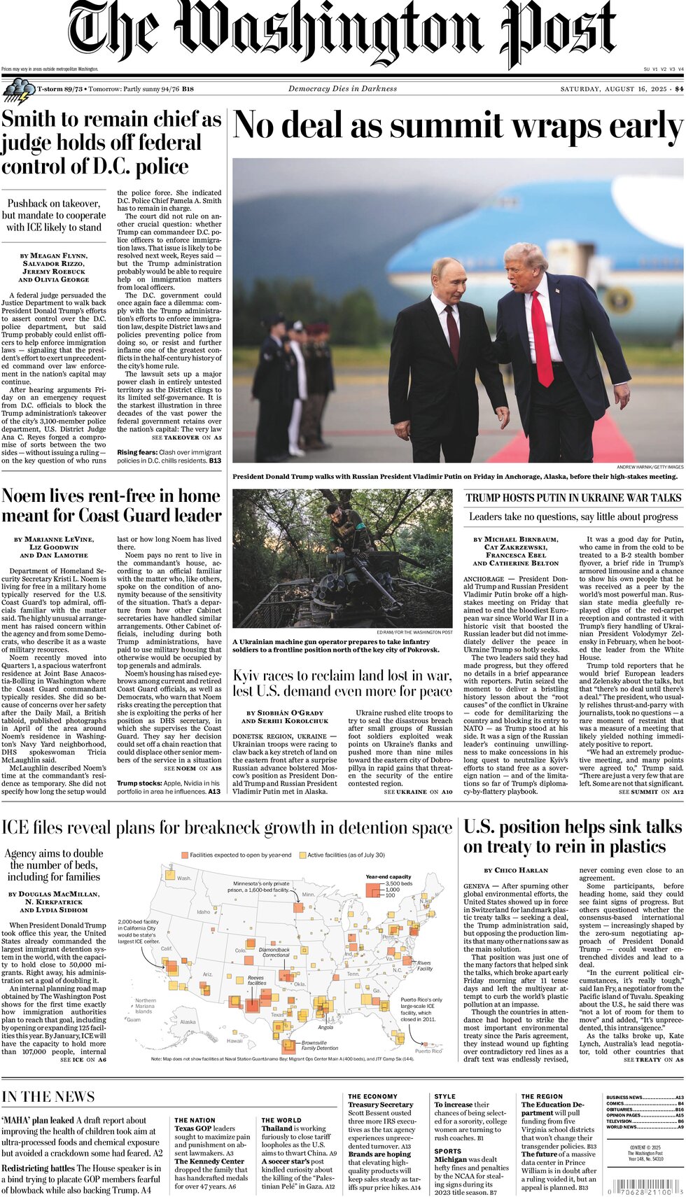 The Washington Times - Cover - 08/16/2025