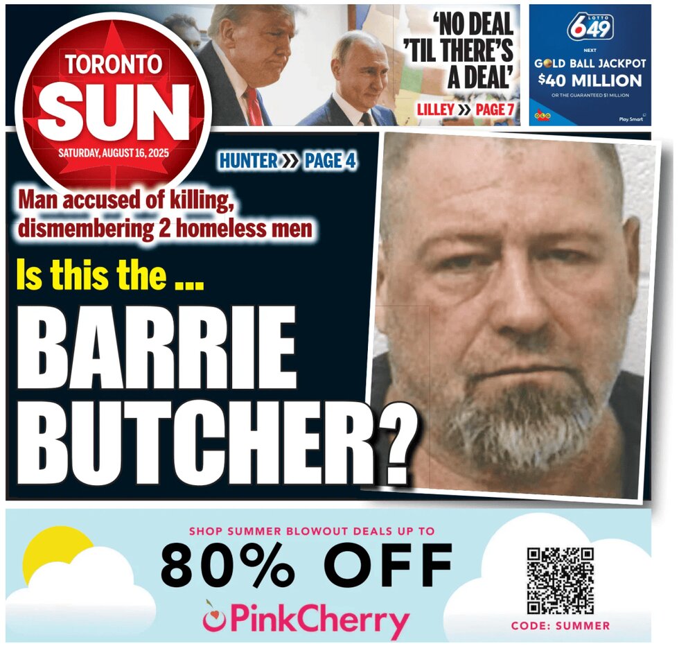 Toronto Sun - Front Page - 08/16/2025